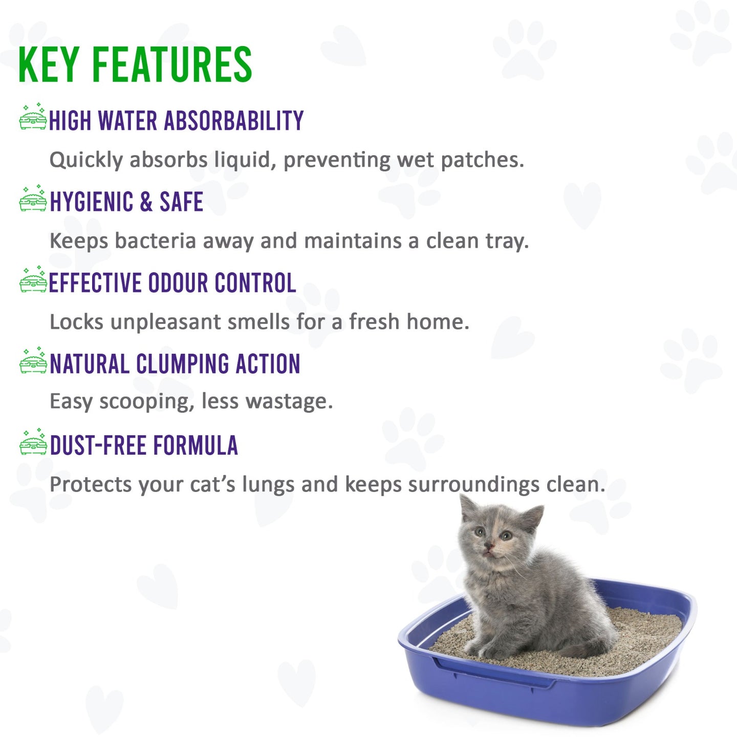 Hygienic dust free cat litter for multiple cats